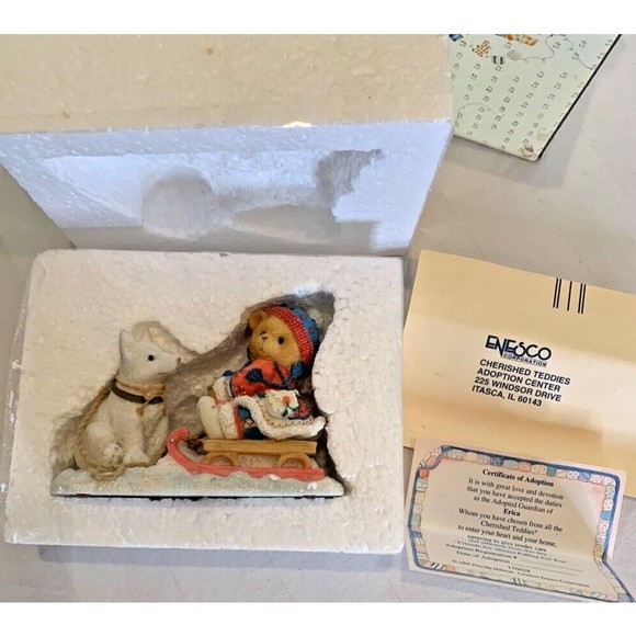 2 Enesco Cherished Teddies - Girl Bear With Doll Ornament 625434 & Erica 176028 - Picture 10 of 12